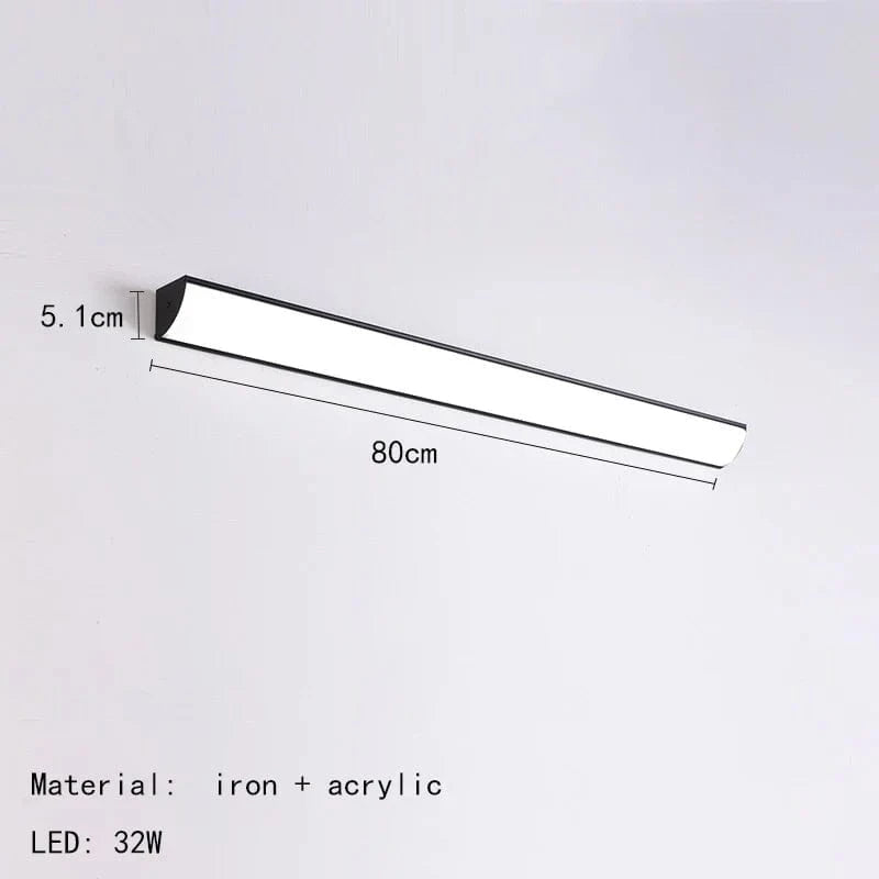 Applique Murale Miroir en Aluminium - Ligne Minimaliste - Livraison Directe | Marco Lucetti 80 cm / Lumière chaude