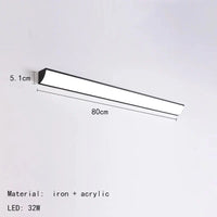 Applique Murale Miroir en Aluminium - Ligne Minimaliste - Livraison Directe | Marco Lucetti 80 cm / Lumière chaude