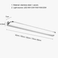 Applique murale miroir LED modernes 42CM 52CM - Luminaires design pour salle de bains | Marco Lucetti