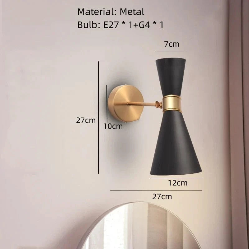 Applique murale moderne à bras long rotatif en métal  | Marco Lucetti A noir / Lumière blanche 5000K