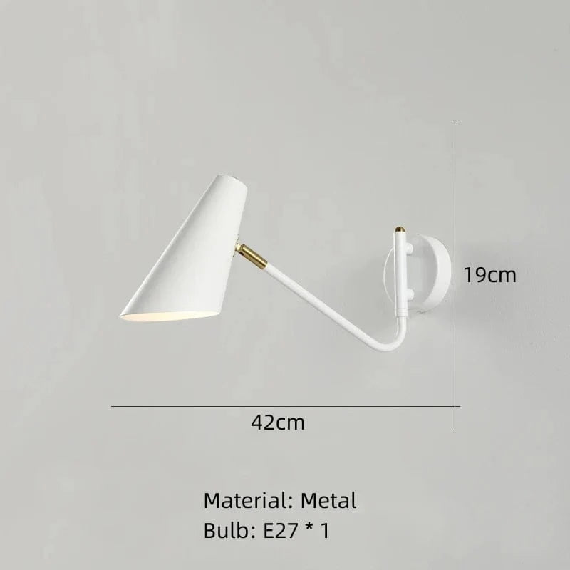 Applique murale moderne à bras long rotatif en métal  | Marco Lucetti B-Blanc / Lumière blanche 5000K