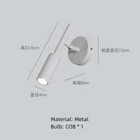 Applique murale moderne à bras long rotatif en métal  | Marco Lucetti Je-Blanc / Lumière blanche 5000K