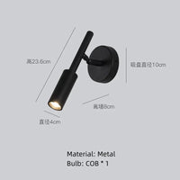 Applique murale moderne à bras long rotatif en métal  | Marco Lucetti Je-Noir / Lumière blanche 5000K