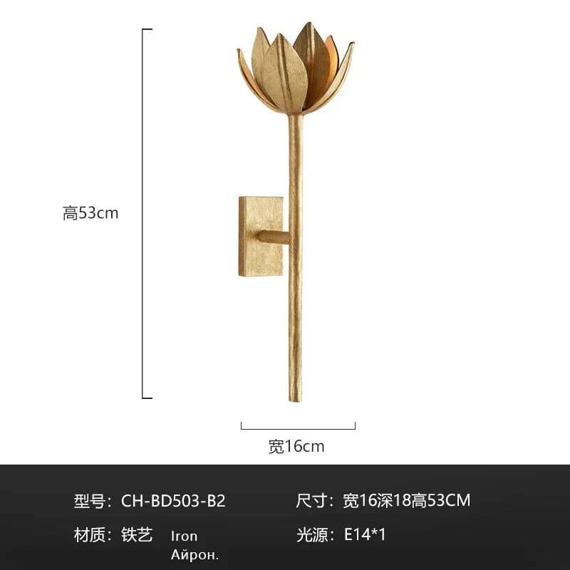 Applique murale moderne Alberto - Éclairage Général | Marco Lucetti Or L16H53CM / CHINE / 2700K | 5-10W | Couleur de l&#39;image