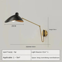 Applique murale moderne "AstroLight" - Lampe de lecture pour un éclairage décoratif | Marco Lucetti B bronzé / Lumière chaude / Bouton ON / OFF