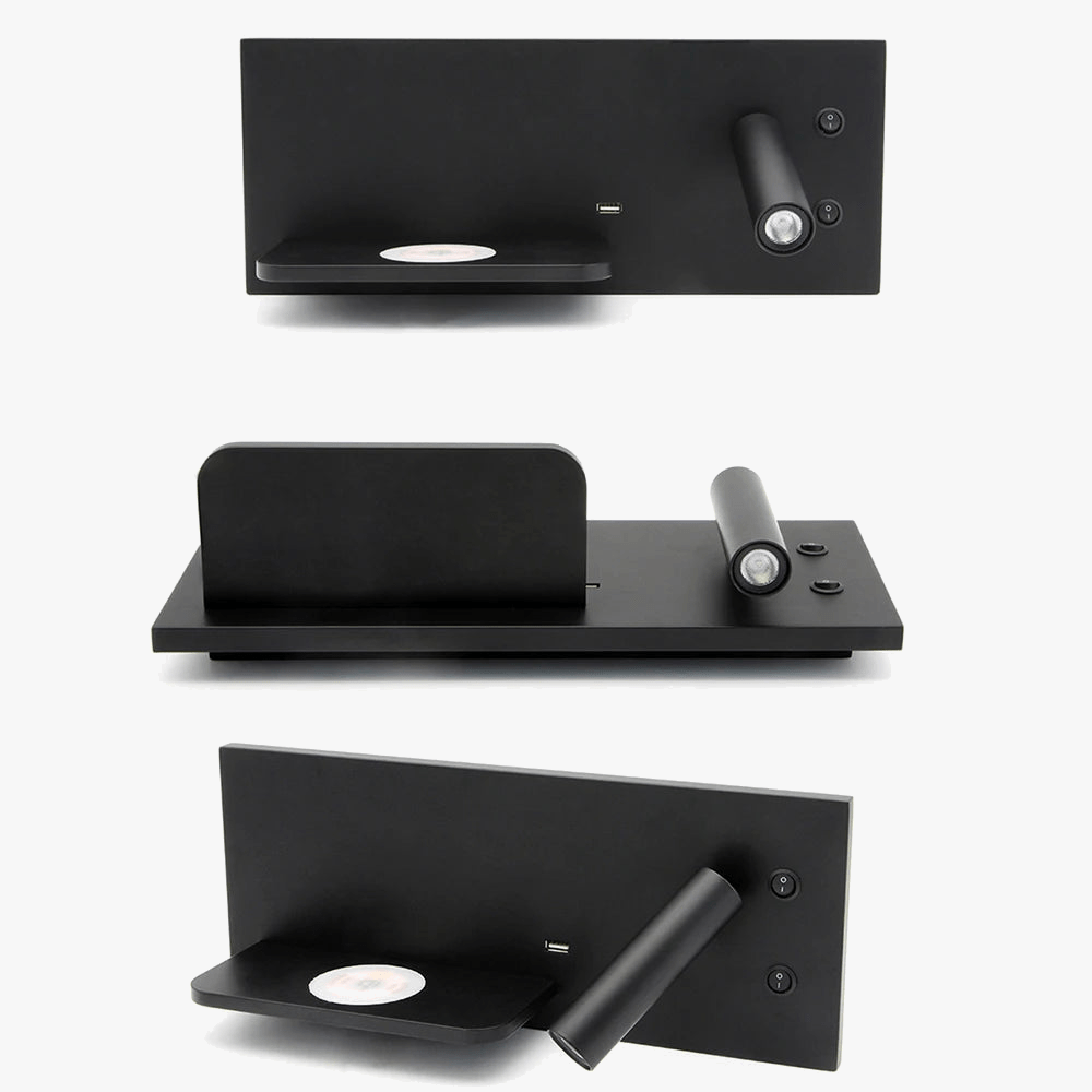 Applique Murale Moderne avec Chargeur Sans Fil et Éclairage LED Nocturne USB | Marco Lucetti