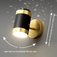 Applique murale moderne cylindrique noir et doré, Luxe Noir D'Or | Marco Lucetti