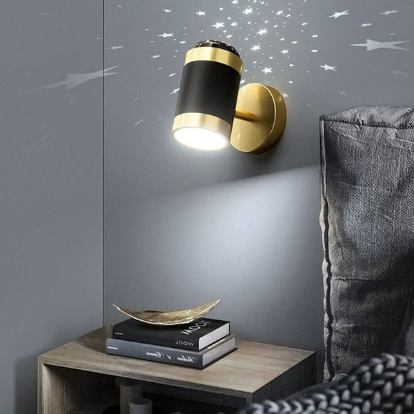 Applique murale moderne cylindrique noir et doré, Luxe Noir D'Or | Marco Lucetti