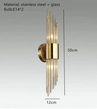 Applique murale moderne en acier inoxydable et verre transparent - Collection Éclat Brillant | Marco Lucetti