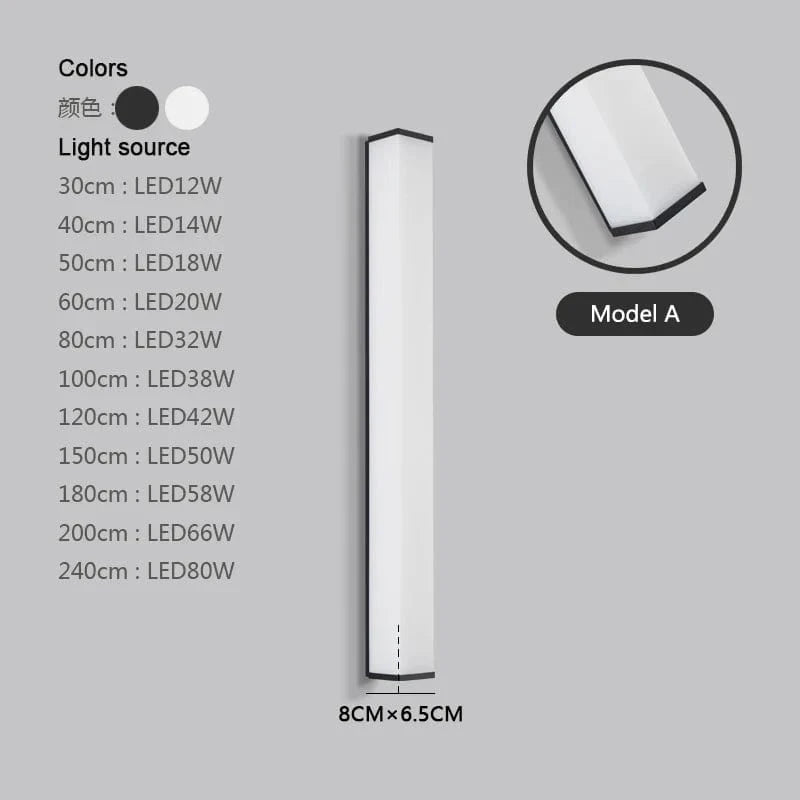 Applique murale moderne en acier inoxydable LED étanche Ip65 pour éclairage extérieur de jardin et balcon | Marco Lucetti L30cm / Ae lumière blanche6000K / Chine