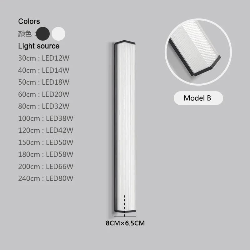 Applique murale moderne en acier inoxydable LED étanche Ip65 pour éclairage extérieur de jardin et balcon | Marco Lucetti L30cm / B Lumière blanche6000K / Chine