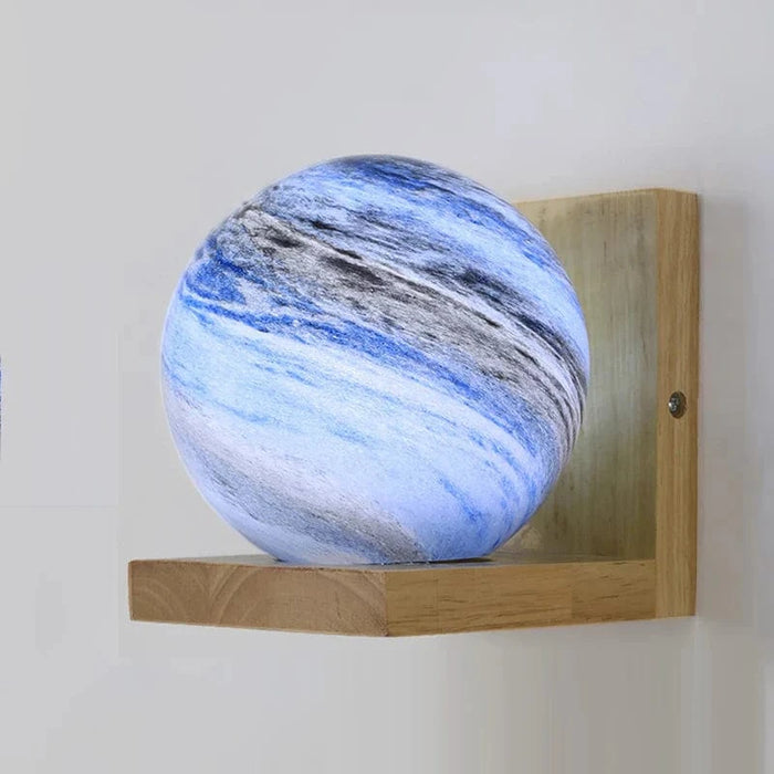 Applique murale moderne en bois avec abat-jour en verre | Marco Lucetti