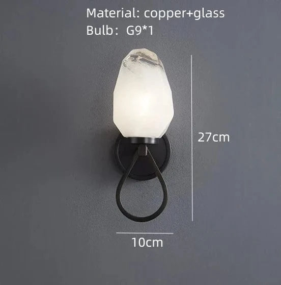 Applique murale moderne en cuivre et verre blanc pour allée - Édition Luxe | Marco Lucetti Noir / 5000k