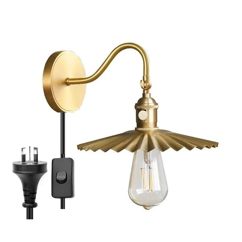 Applique murale moderne en cuivre iwhd avec chaîne Edison LED ajustable | Marco Lucetti Prise AU / 4W (max100w)