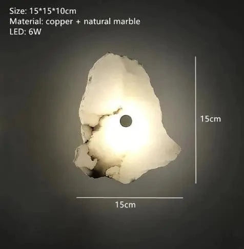 Applique murale moderne en laiton et marbre naturel de luxe | Marco Lucetti 1 bille / Lumière chaude