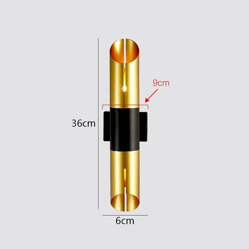 Applique Murale Moderne en Tube d'Aluminium - Style Nordique Scandinave | Marco Lucetti Dieu noir / CHINE