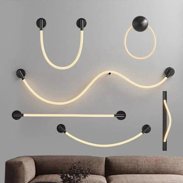 Applique murale moderne en Tube de néon LED tissé en Silicone - GlowFlex™ | Marco Lucetti
