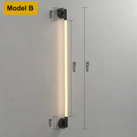 Applique murale moderne en Tube de néon LED tissé en Silicone - GlowFlex™ | Marco Lucetti Modèle B / Acier inoxydable / Blanc chaud (2700-3500K)