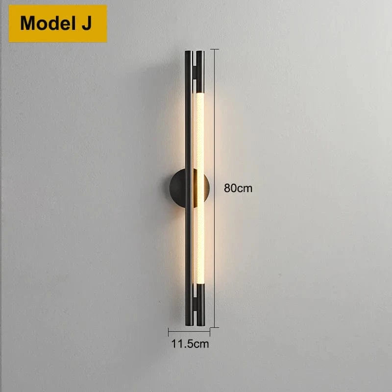 Applique murale moderne en Tube de néon LED tissé en Silicone - GlowFlex™ | Marco Lucetti Modèle J / Acier inoxydable / Blanc chaud (2700-3500K)