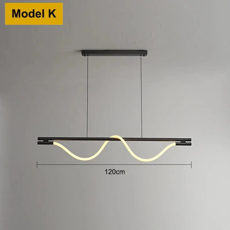 Applique murale moderne en Tube de néon LED tissé en Silicone - GlowFlex™ | Marco Lucetti Suspension 120cm / Acier inoxydable / Blanc chaud (2700-3500K)