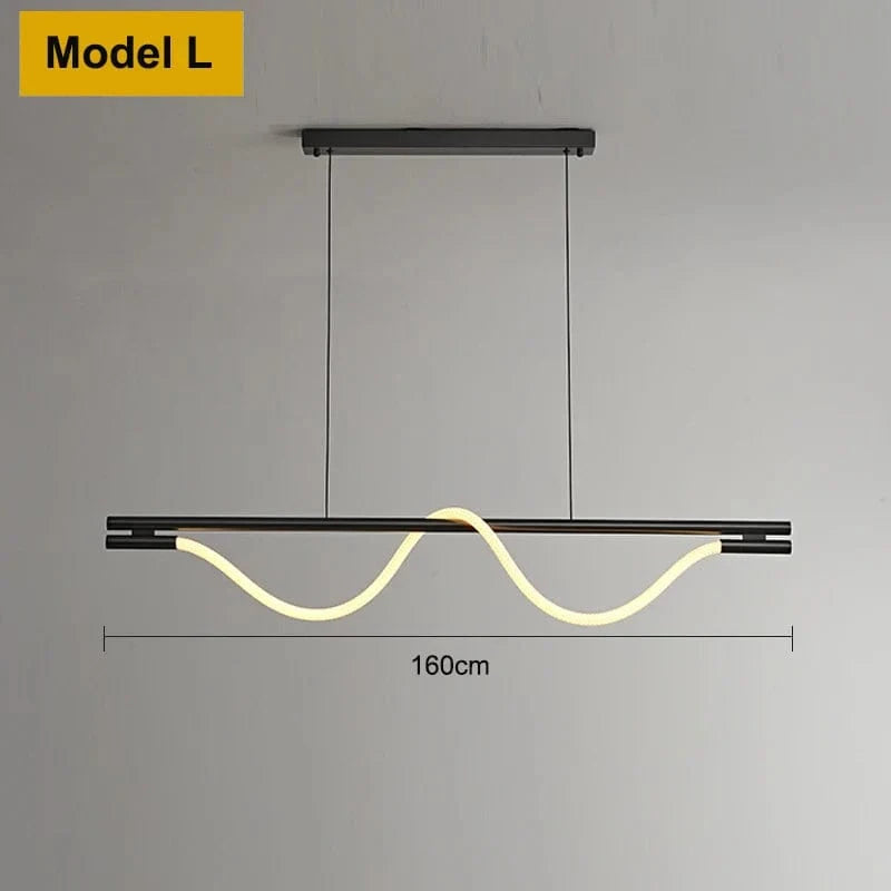 Applique murale moderne en Tube de néon LED tissé en Silicone - GlowFlex™ | Marco Lucetti Suspension 160cm / Acier inoxydable / Blanc chaud (2700-3500K)