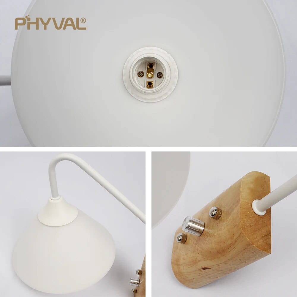 Applique murale moderne en verre et bois | Marco Lucetti Blanc