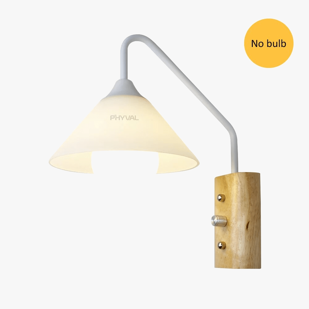 Applique murale moderne en verre et bois | Marco Lucetti Blanc