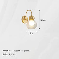 Applique murale moderne en verre et cuivre - Élégance pour votre intérieur | Marco Lucetti Verre A-Or-Clair / Lumière blanche