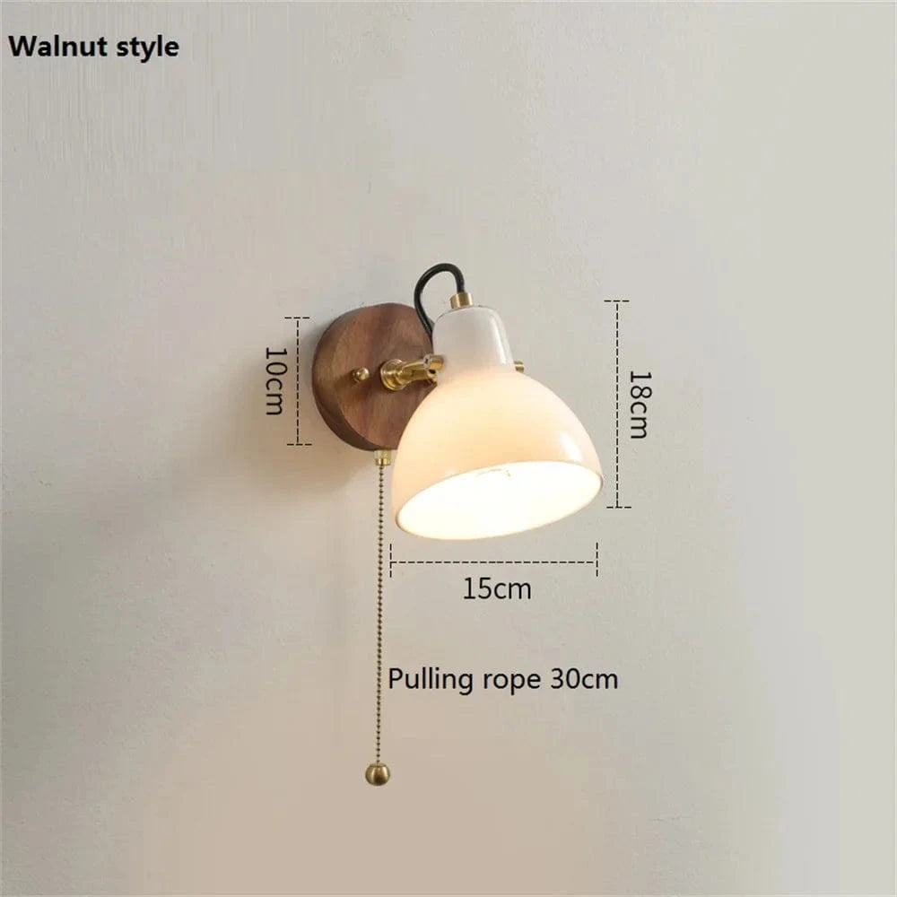 Applique murale moderne en verre et laiton avec interrupteur ajustable - Collection Lumina | Marco Lucetti BOIS