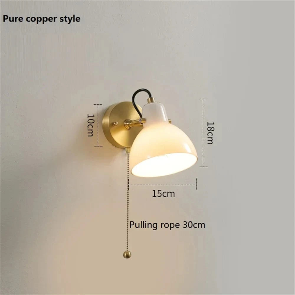 Applique murale moderne en verre et laiton avec interrupteur ajustable - Collection Lumina | Marco Lucetti CUIVRE