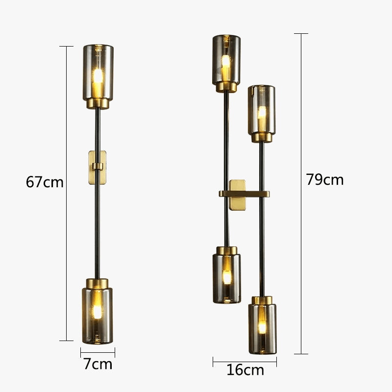 Applique murale moderne en verre noir de qualité supérieure | Marco Lucetti