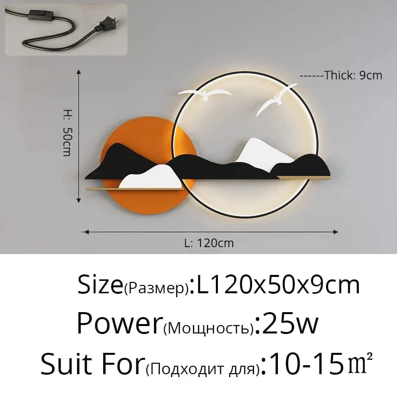 Applique murale moderne et épurée | Marco Lucetti Orange1,2M avec prise / 3 couleurs sans télécommande