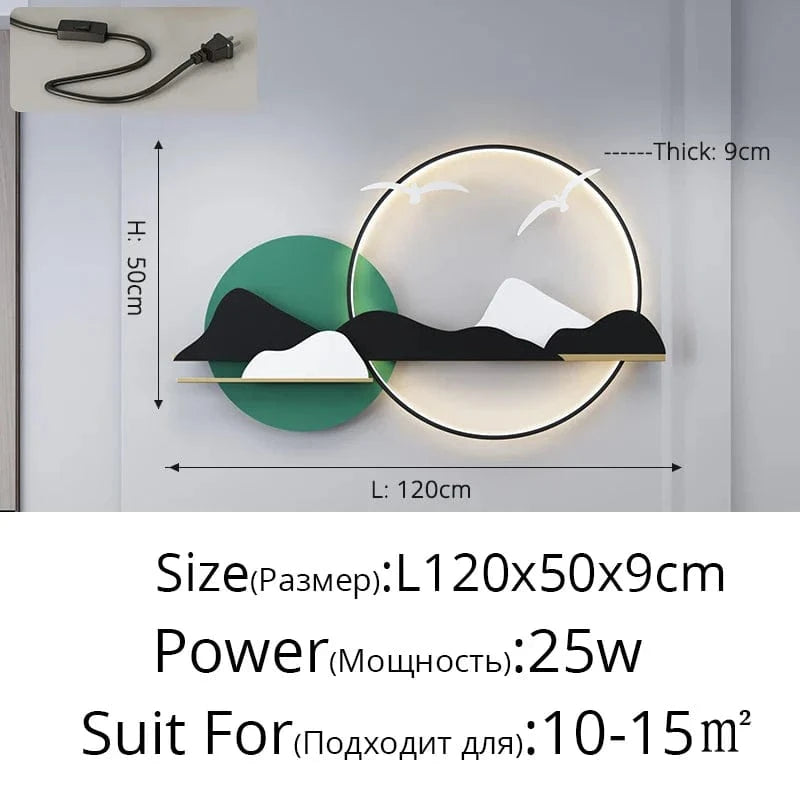 Applique murale moderne et épurée | Marco Lucetti Vert 1,2M avec prise / 3 couleurs sans télécommande