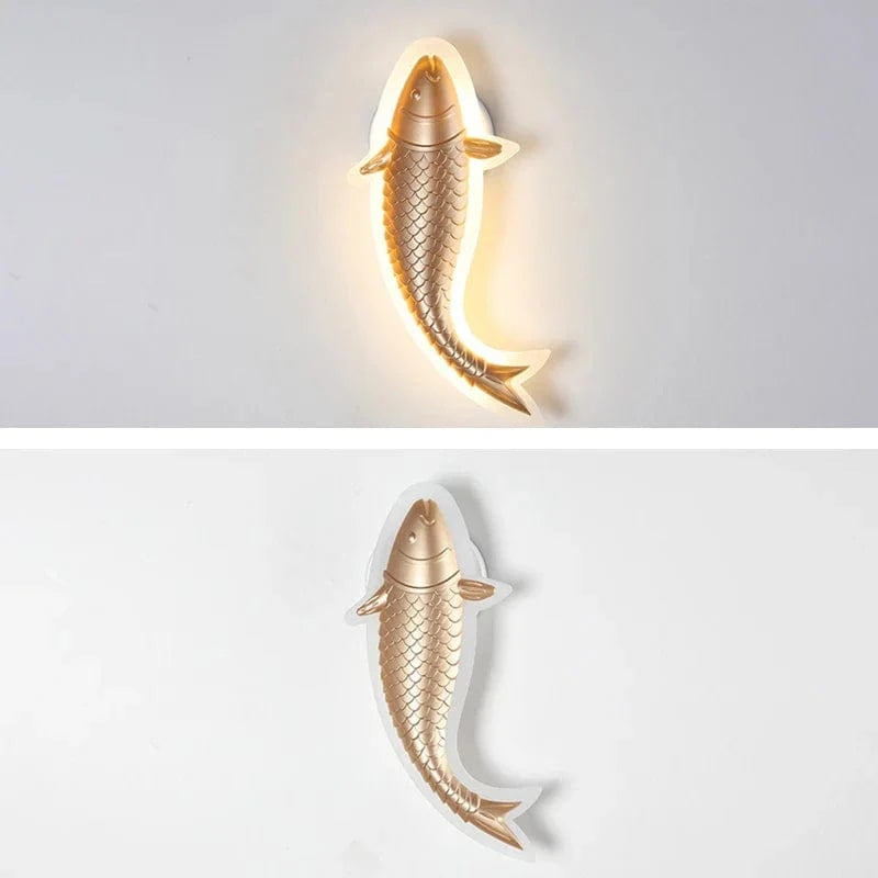 Applique murale moderne LED en acrylique, Poisson Décoratif | Marco Lucetti