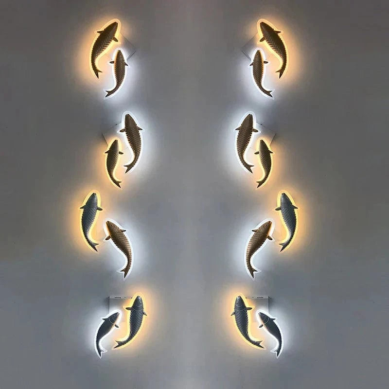 Applique murale moderne LED en acrylique, Poisson Décoratif | Marco Lucetti