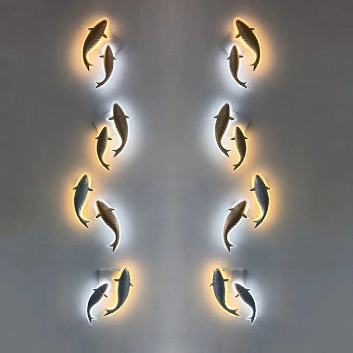 Applique murale moderne LED en acrylique, Poisson Décoratif | Marco Lucetti