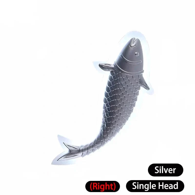 Applique murale moderne LED en acrylique, Poisson Décoratif | Marco Lucetti Argent Tête Aique 1 / 40x18CM