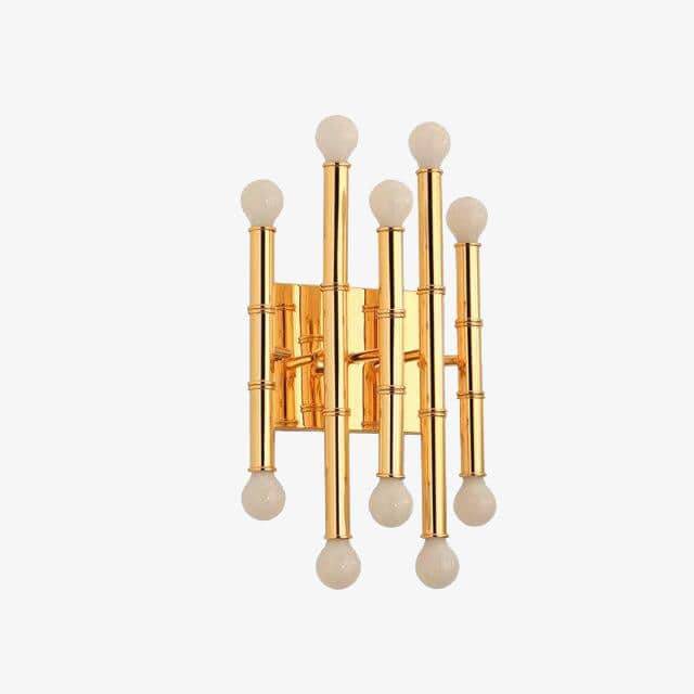 Applique murale LED moderne en métal doré style bambou