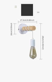 Applique Murale Moderne Minimaliste Loft Nordique en Bois & Fer | Marco Lucetti