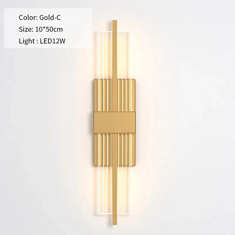 Applique Murale Moderne Minimaliste Nordique JMZM - Design Épuré | Marco Lucetti Or-C / Lumière chaude