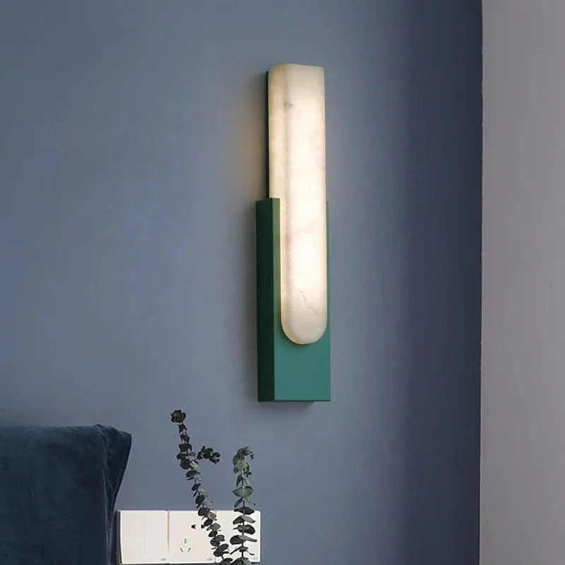 Applique Murale Moderne Nordique LED en Marbre Minimaliste | Marco Lucetti Vert / Lumière chaude 3000k
