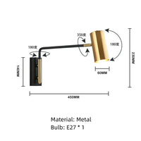 Applique Murale Moderne Rotative à Bras Long en Métal Premium | Marco Lucetti D-Or / Lumière blanche 5000K