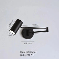 Applique Murale Moderne Rotative à Bras Long en Métal Premium | Marco Lucetti F-Noir / Lumière blanche 5000K