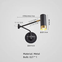 Applique Murale Moderne Rotative à Bras Long en Métal Premium | Marco Lucetti G-Noir / Lumière blanche 5000K