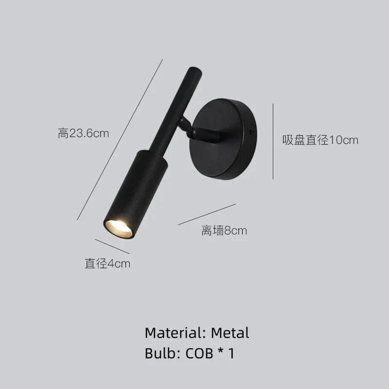 Applique Murale Moderne Rotative à Bras Long en Métal Premium | Marco Lucetti Je-Noir / Lumière blanche 5000K