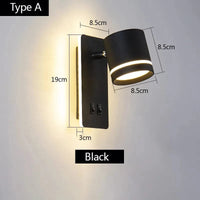 Applique Murale Moderne Rotative LED avec Interrupteur - Lumin'Rotatif | Marco Lucetti A type Noir / CHINE / Lumière trichromatique | 9-12W