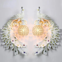 Applique Murale Moderne Vintage en Résine de Paon Dorée | Marco Lucetti