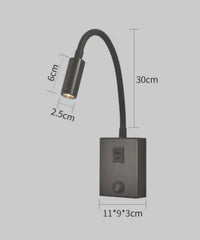 Applique Murale Multifonction Marco Lucetti™ – Lecture, Ambiance & Charge Intégrée Carré noir USB / Blanc chaud (2700-3500K)