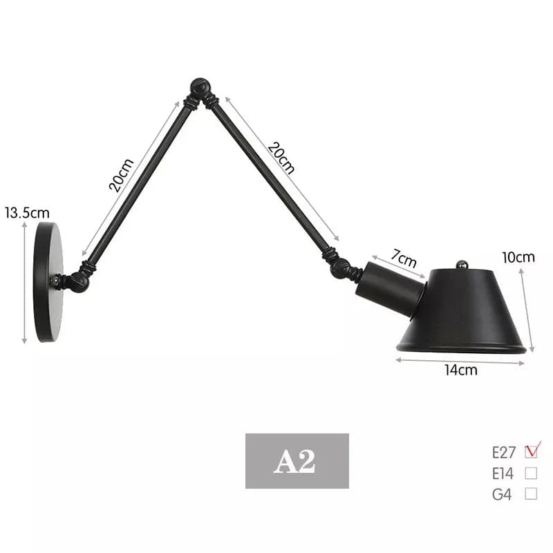 Applique murale noire vintage. | Marco Lucetti A2 / Ampoule non incluse