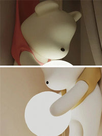 Applique murale Nordik Bear en résine crème LED - Idéal pour la décoration moderne des chambres d'enfants et du salon | Marco Lucetti
